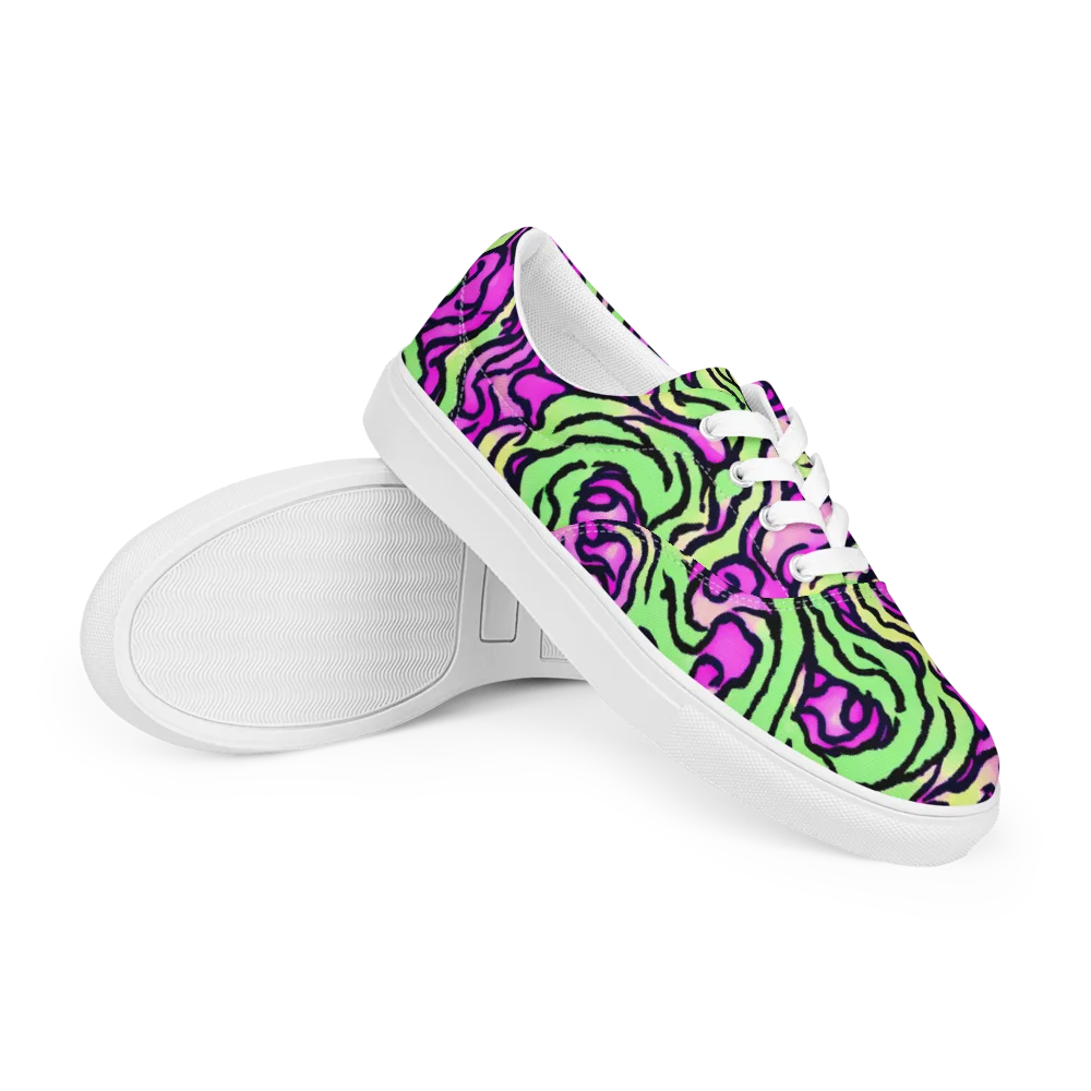 Mintchine Maze on Men's Lace-Up Canvas Shoes — Right Front