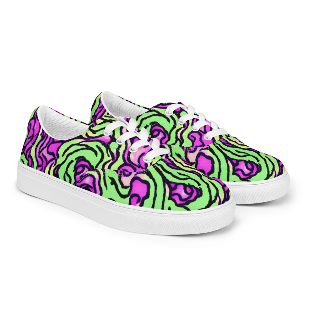 Mintchine Maze on Men's Lace-Up Canvas Shoes — Right Front
