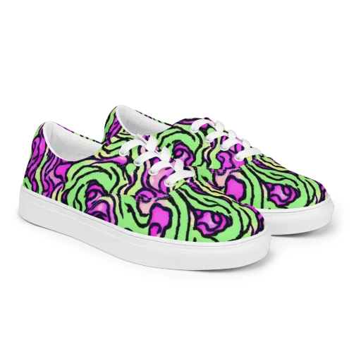 Mintchine Maze on a Men's Lace-Up Canvas Shoes
