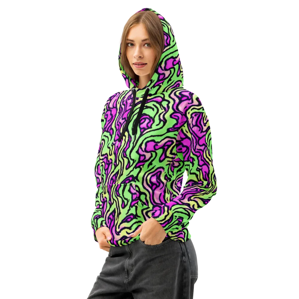Mintchine Maze on Cotton Hoodie — Left Front