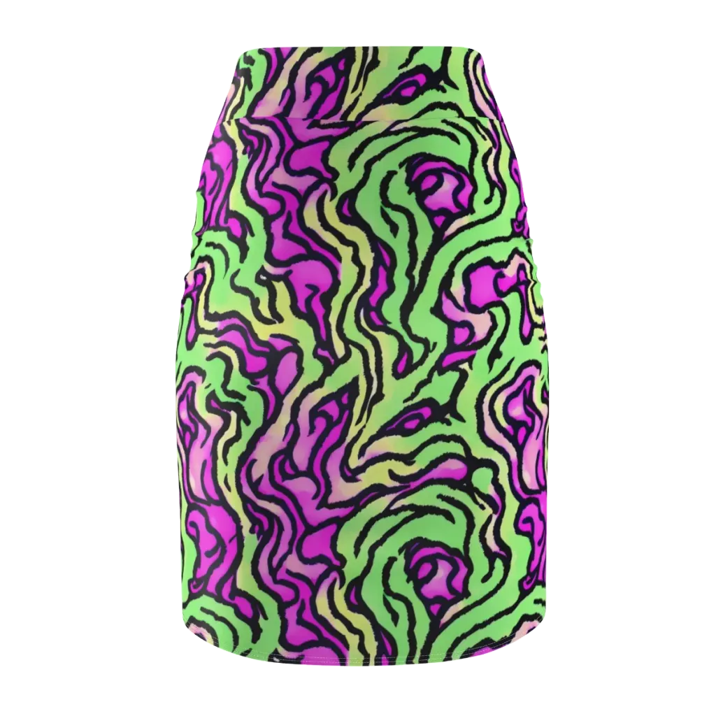 Mintchine Maze on Pencil Skirt — Back