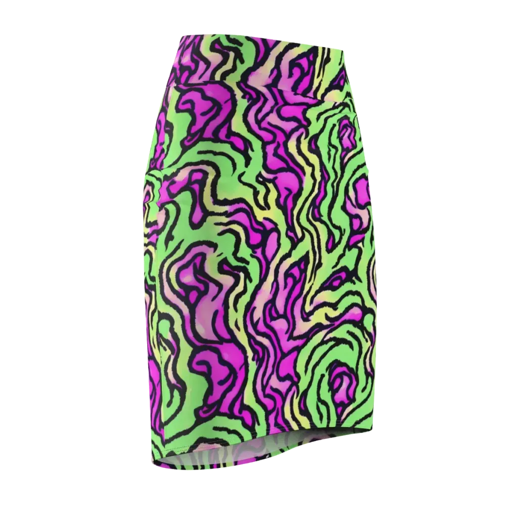 Mintchine Maze on Pencil Skirt — Front Side