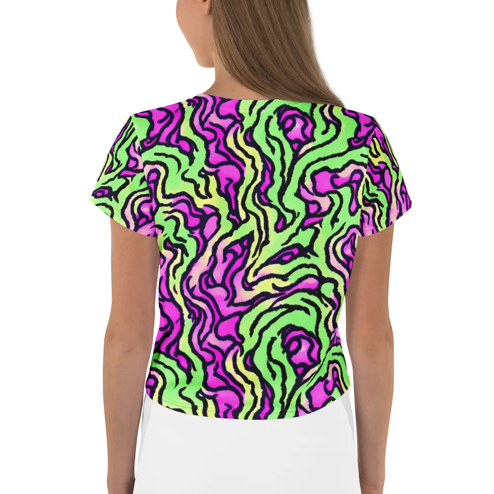 Mintchine Maze on Crop Tee — Back