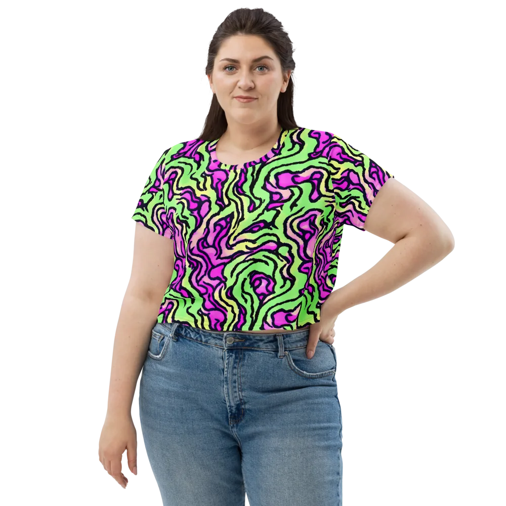 Mintchine Maze on Crop Tee — Front