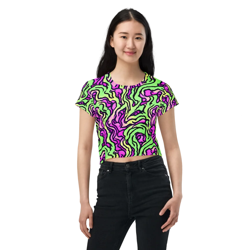 Mintchine Maze on Crop Tee — Front