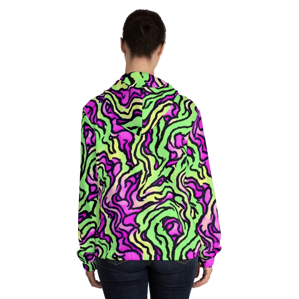Mintchine Maze on Women's Full-Zip Hoodie — Back On Person