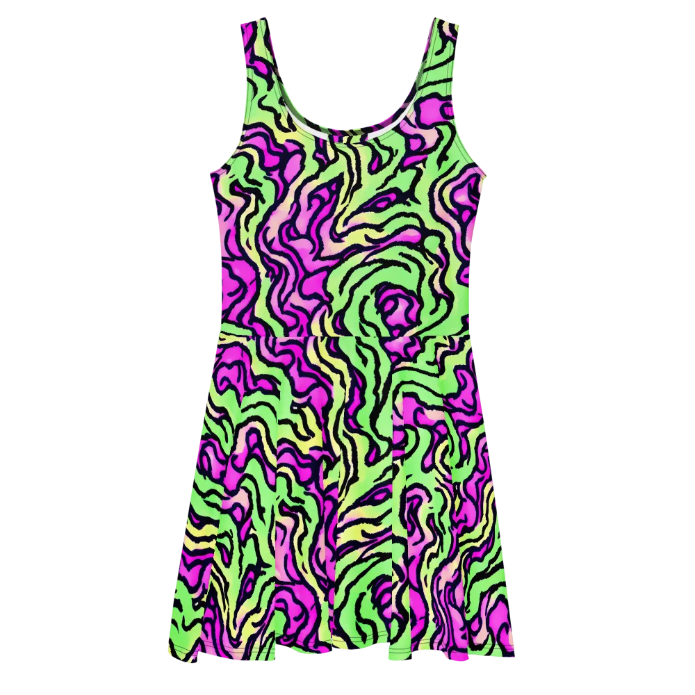 Mintchine Maze on Skater Dress — Front