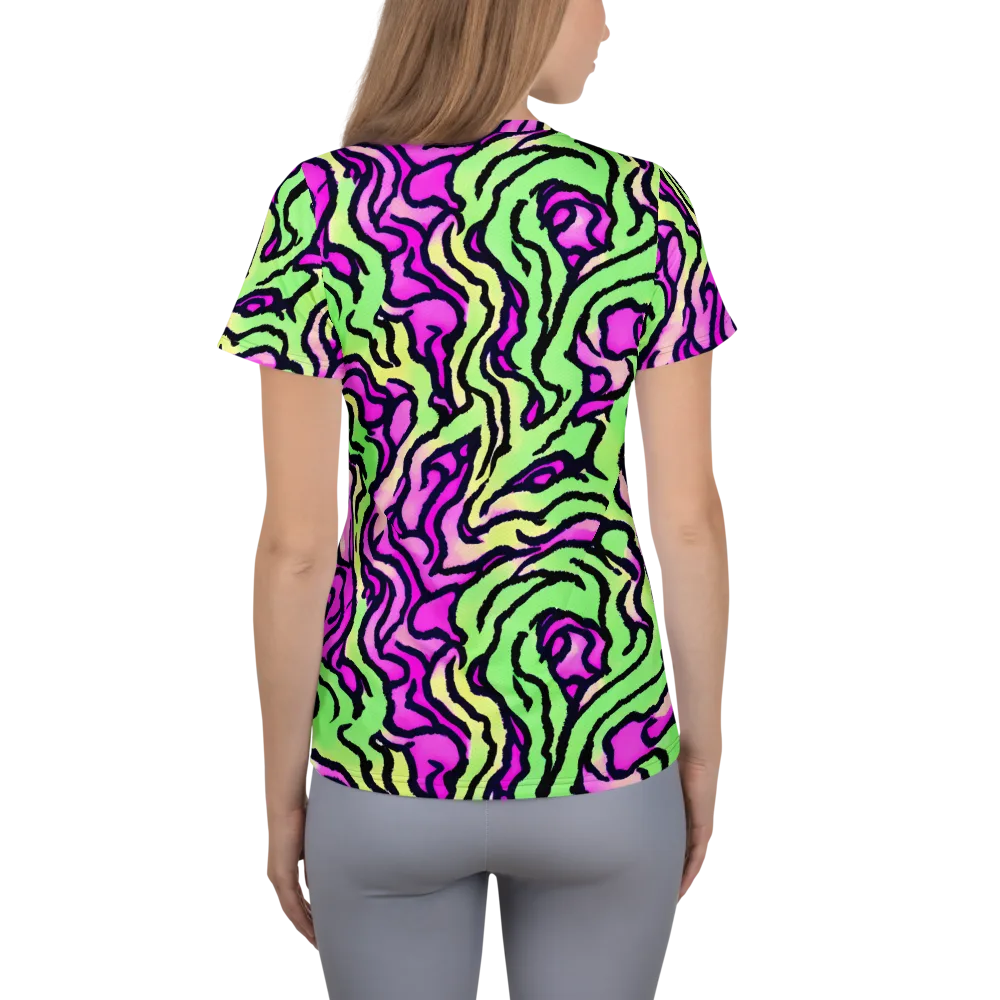 Mintchine Maze on Women's Athletic T-Shirt — Back