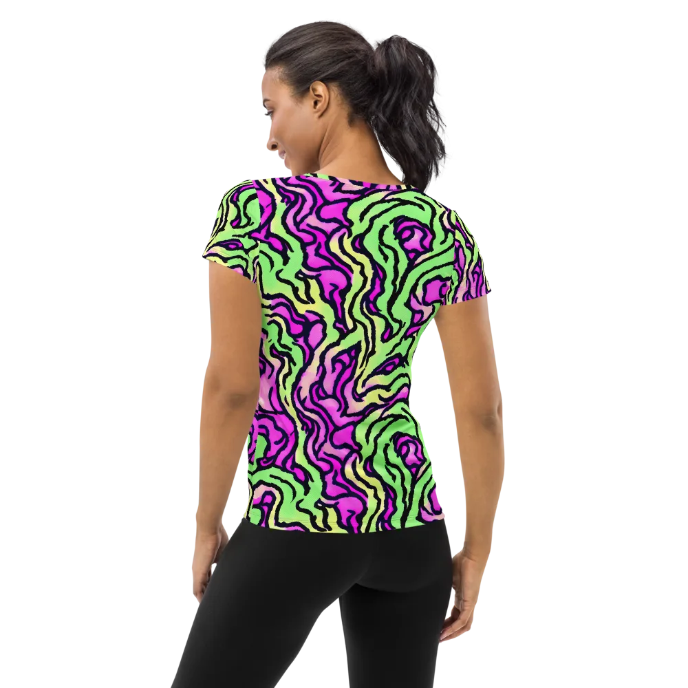 Mintchine Maze on Women's Athletic T-Shirt — Back