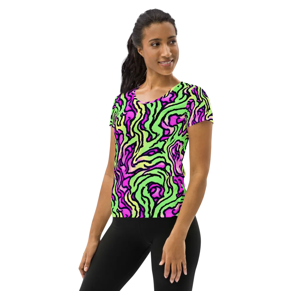 Mintchine Maze on Women's Athletic T-Shirt — Left