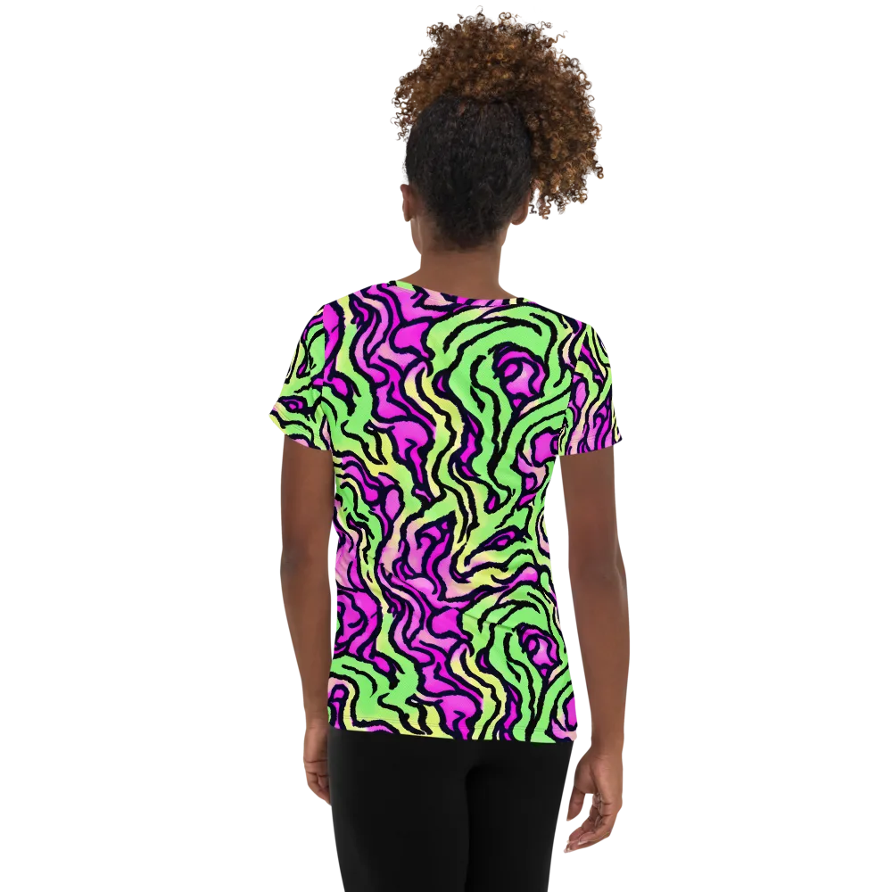 Mintchine Maze on Women's Athletic T-Shirt — Back