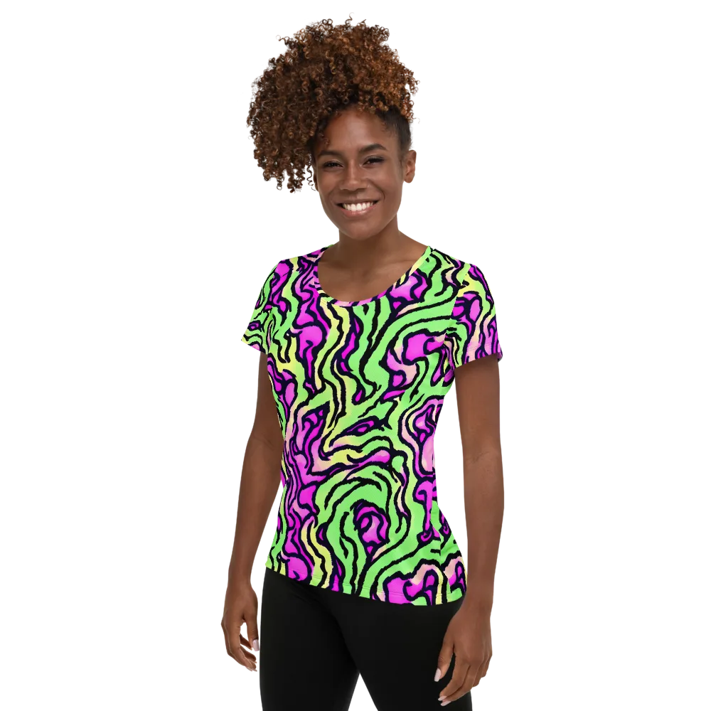Mintchine Maze on Women's Athletic T-Shirt — Left