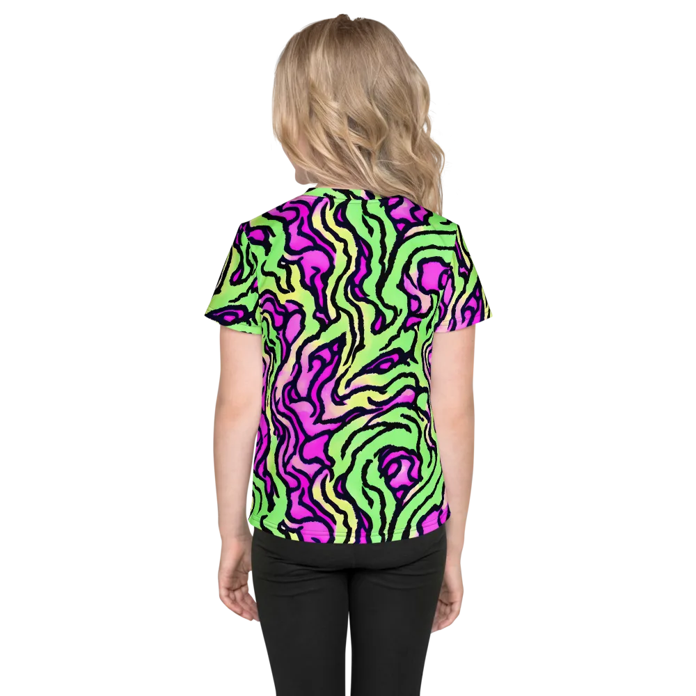 Mintchine Maze on Kids Crew Neck T-Shirt — Back
