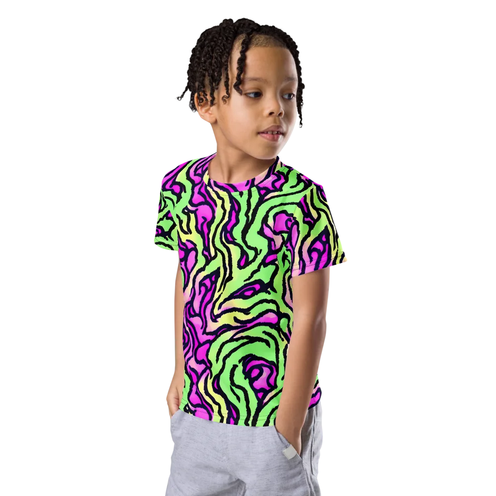 Mintchine Maze on Kids Crew Neck T-Shirt — Left Front