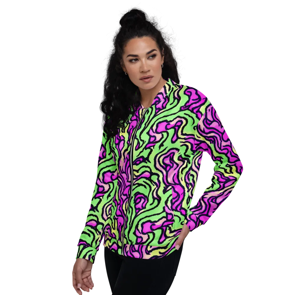Mintchine Maze on Bomber Jacket — Left