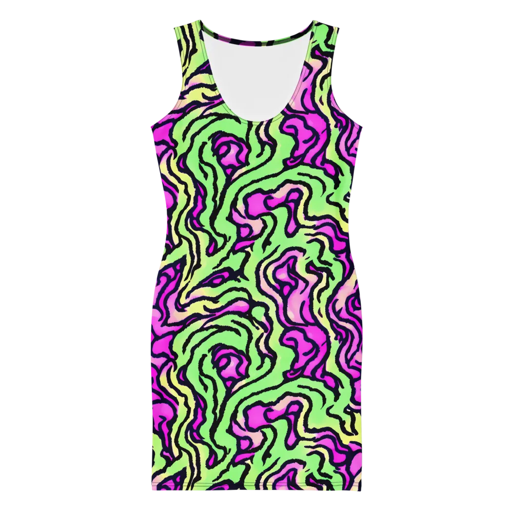 Mintchine Maze on Bodycon Dress — Front
