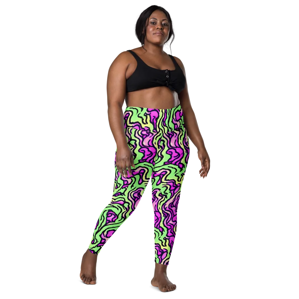 Mintchine Maze on Leggings with Pockets — Front