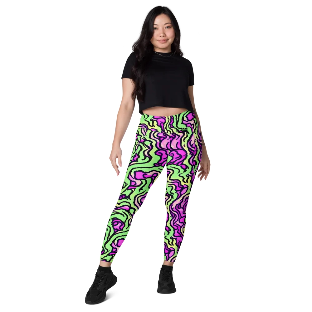 Mintchine Maze on Leggings with Pockets — Front