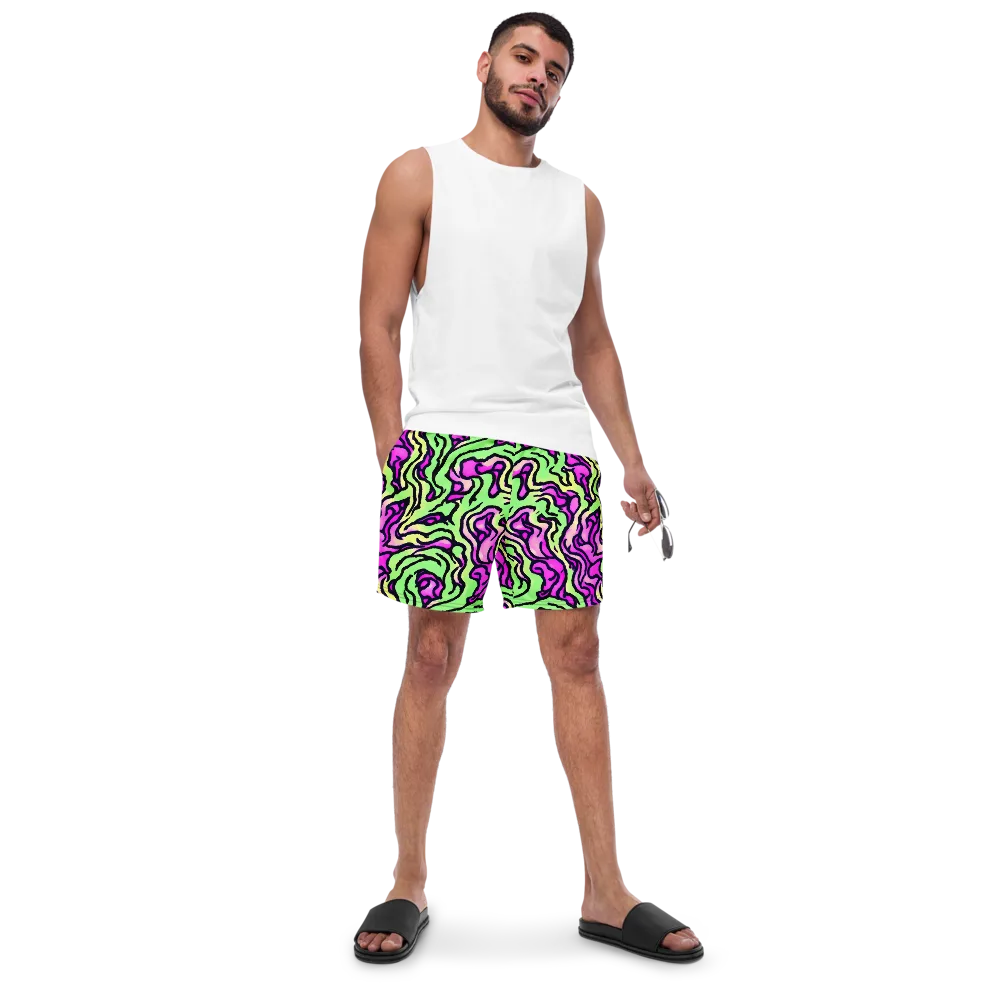 Mintchine Maze on Swim Trunks — Front