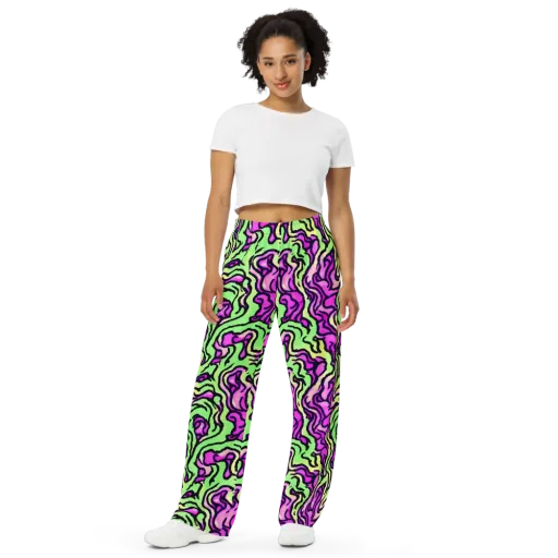 Mintchine Maze on a Wide-Leg Pants