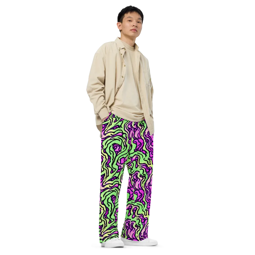 Mintchine Maze on Wide-Leg Pants — Right Front