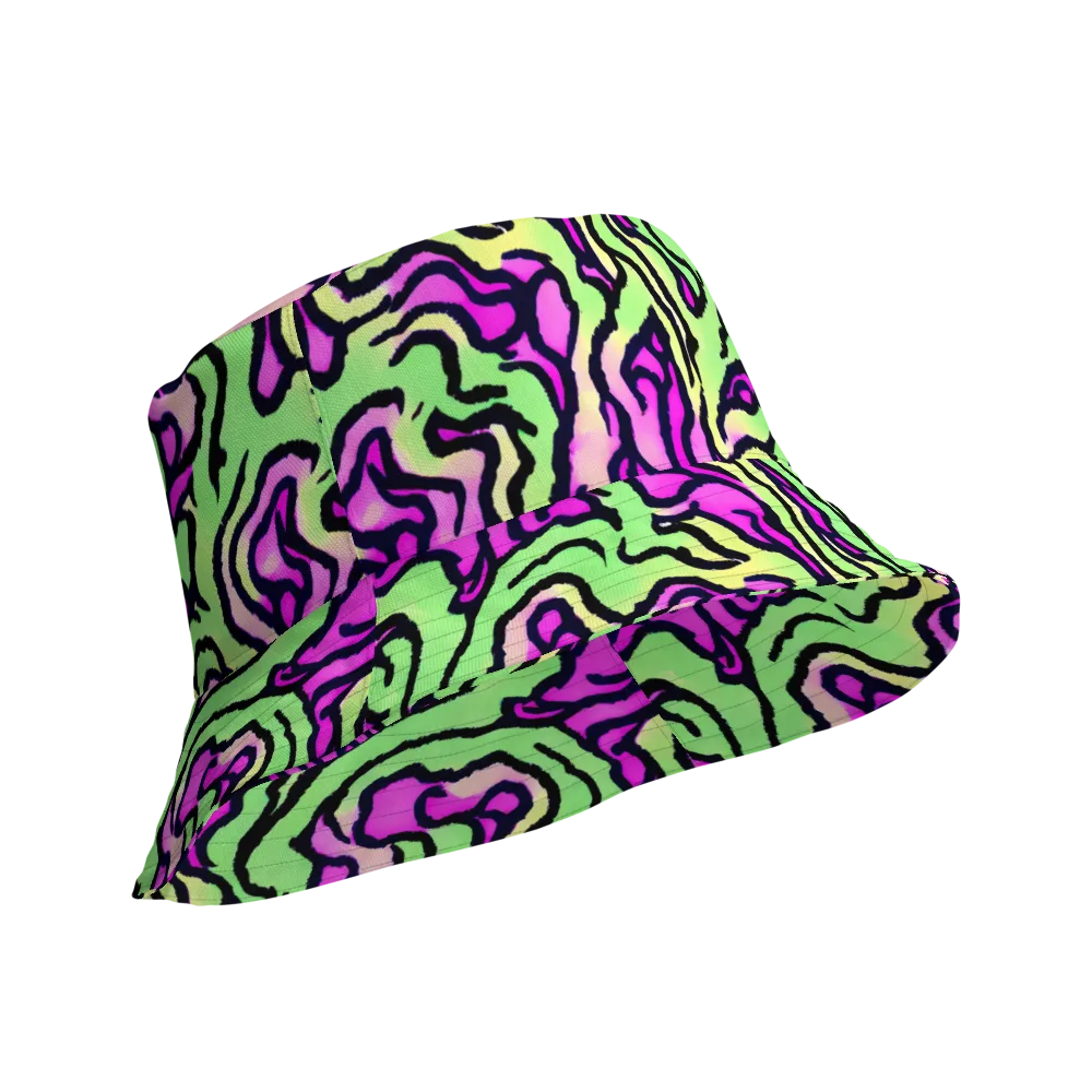 Mintchine Maze on Reversible Bucket Hat — Product details Outside