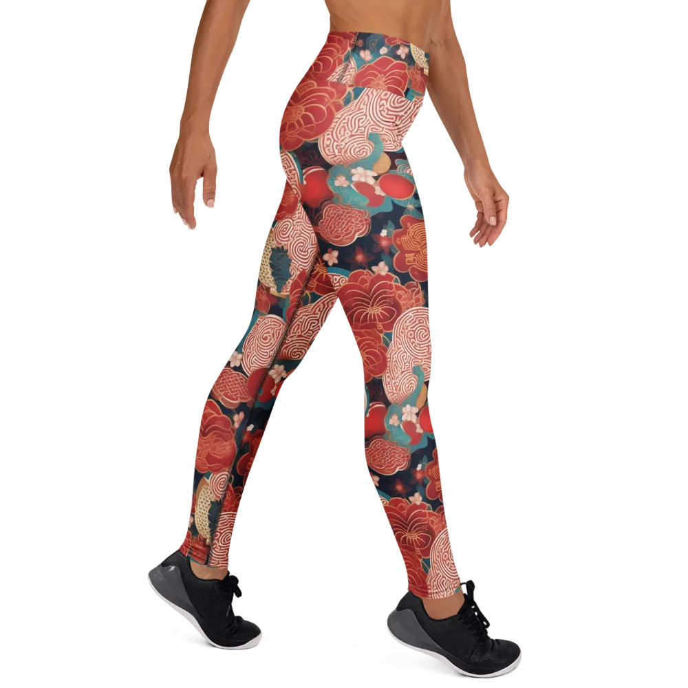 Jade Garden Cipher on Yoga Leggings — Right