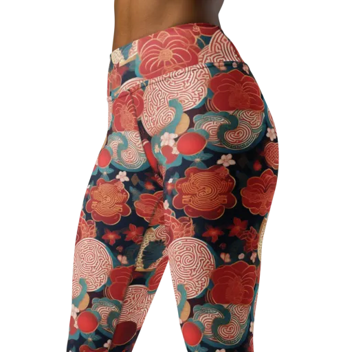 Jade Garden Cipher on a Yoga Leggings