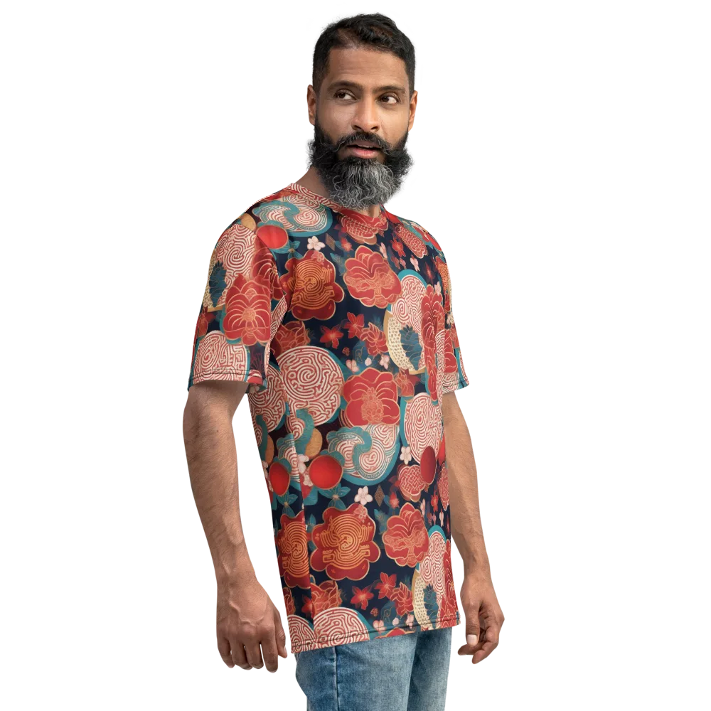 Jade Garden Cipher on Men's Crew Neck T-Shirt — Right