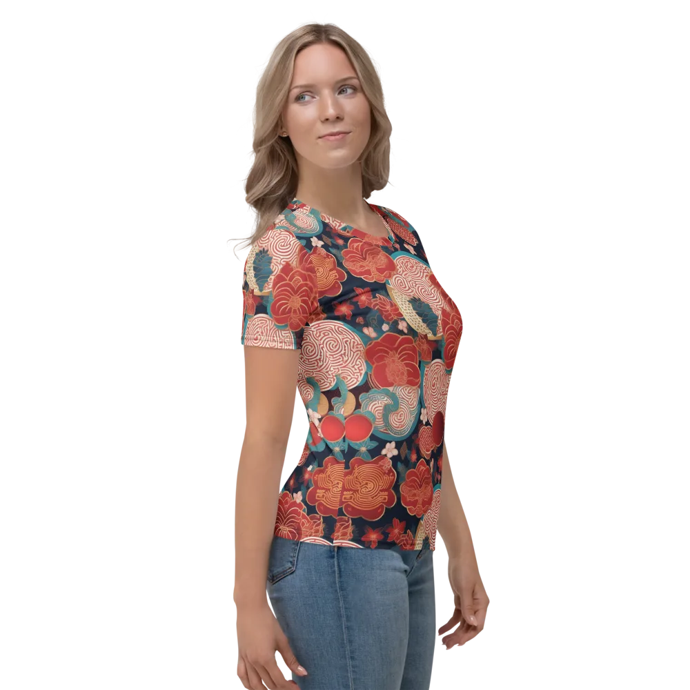 Jade Garden Cipher on Women's Crew Neck T-Shirt — Right