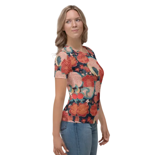 Jade Garden Cipher on a Women's Crew Neck T-Shirt