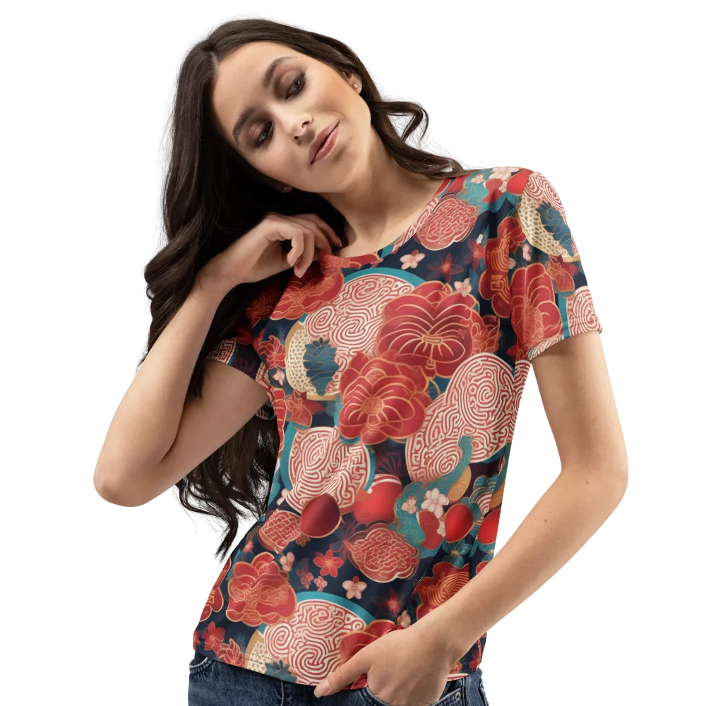 Jade Garden Cipher on Women's Crew Neck T-Shirt — Left Front
