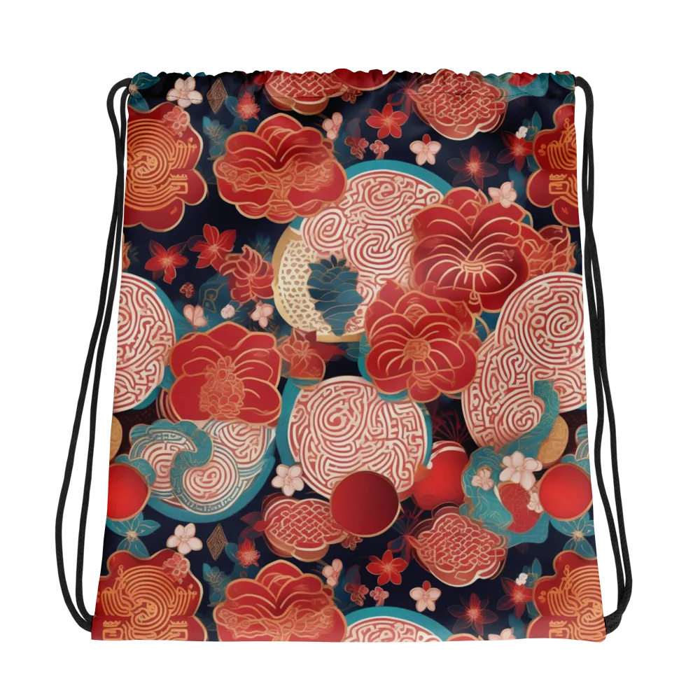 Jade Garden Cipher on Drawstring Bag — Photo