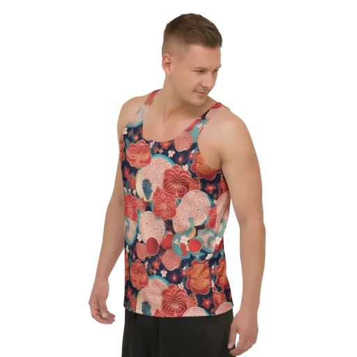Jade Garden Cipher on a Men's Tank Top