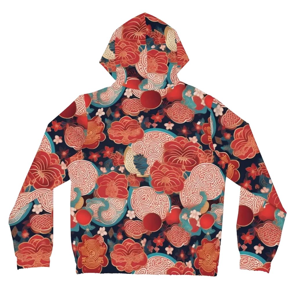 Jade Garden Cipher on Women's Full-Zip Hoodie — Back