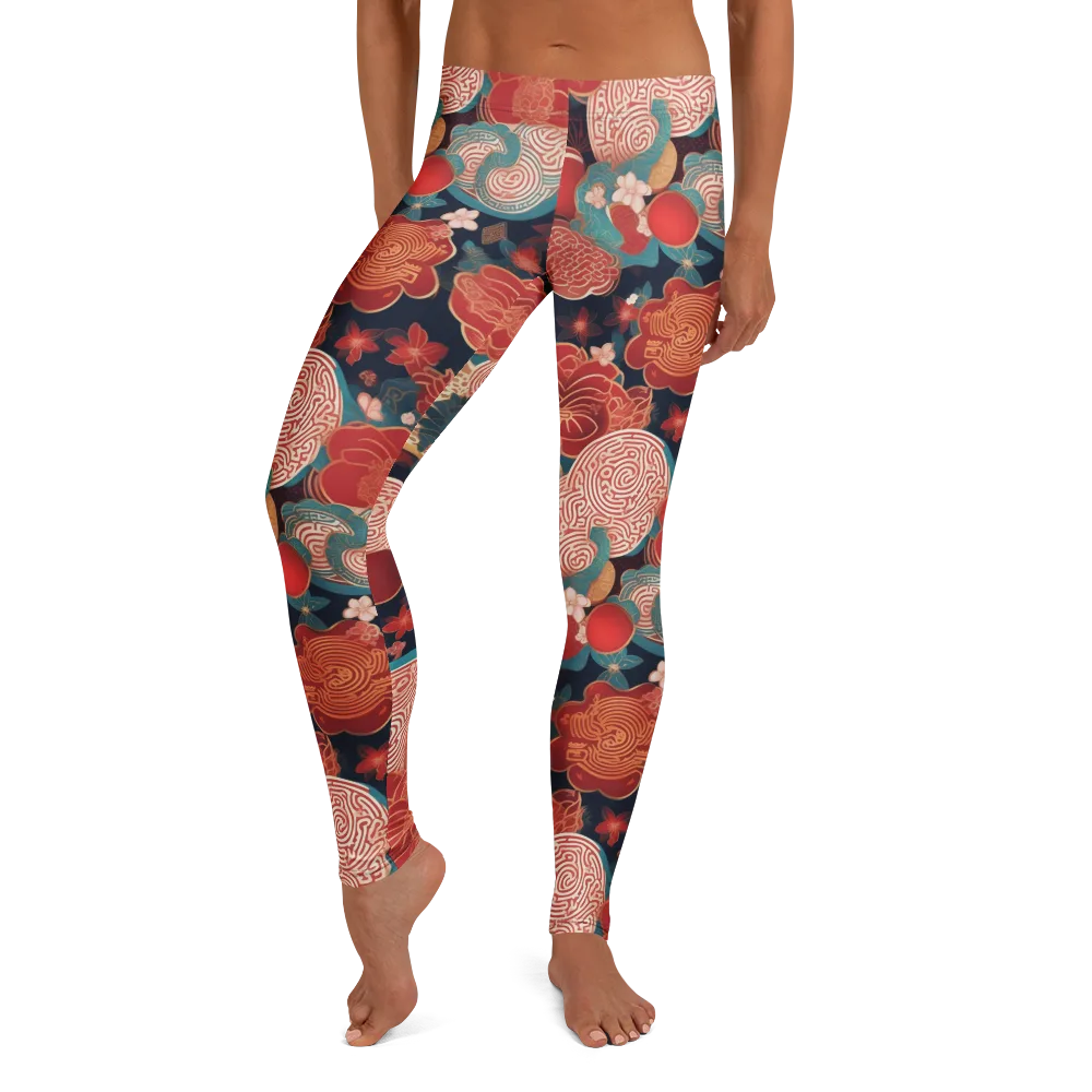 Jade Garden Cipher on Leggings — Front