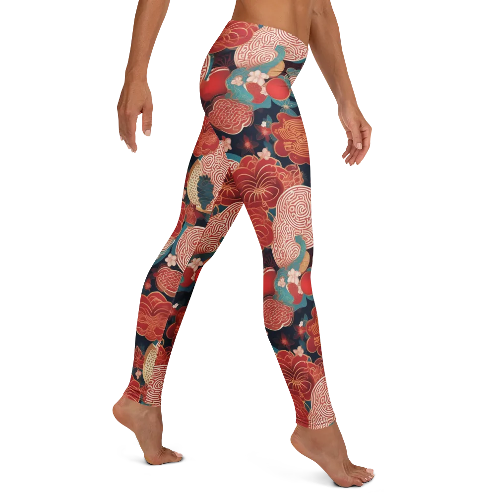 Jade Garden Cipher on Leggings — Right