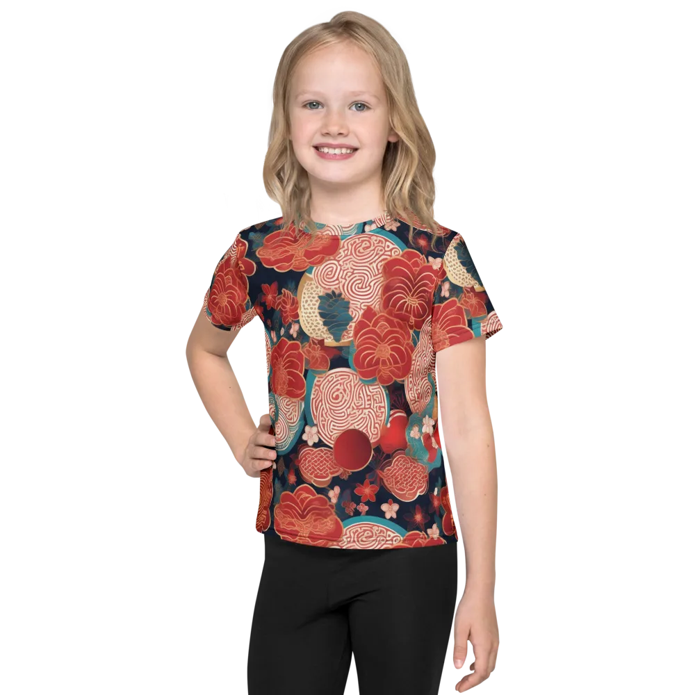 Jade Garden Cipher on Kids Crew Neck T-Shirt — Front