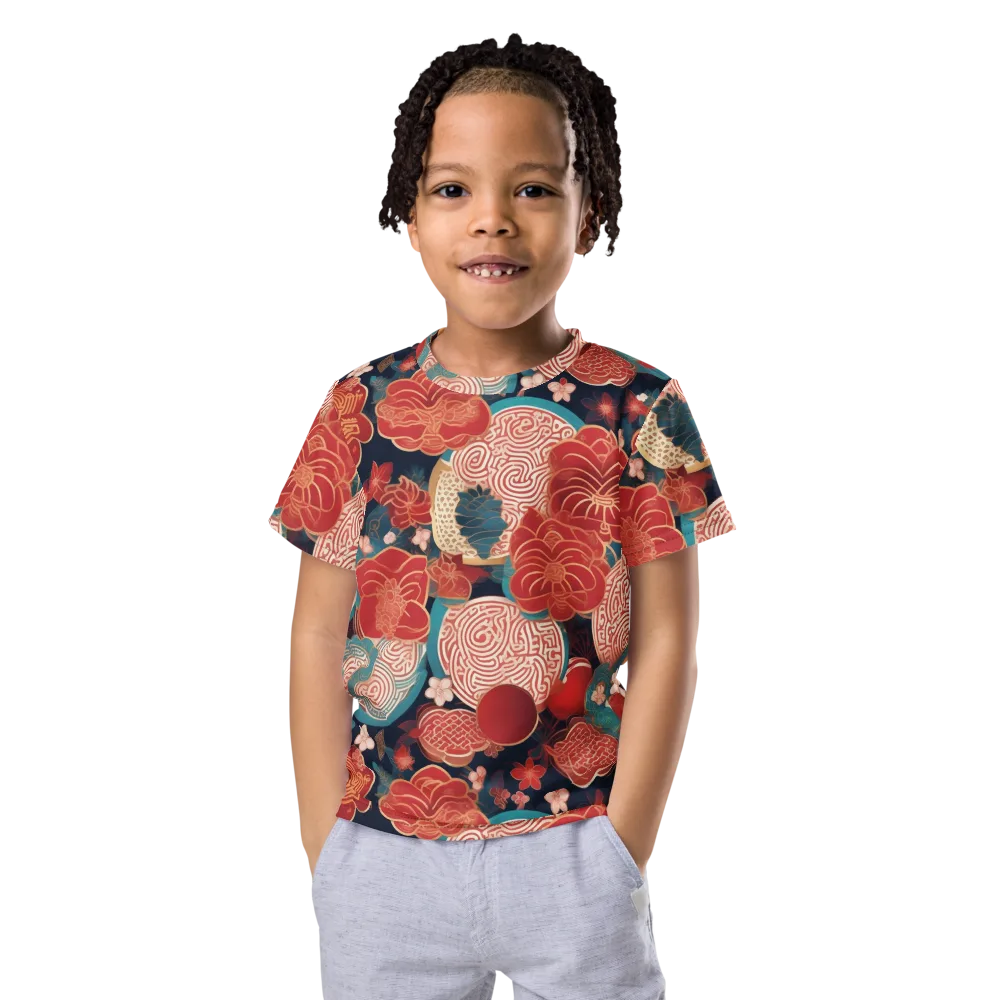 Jade Garden Cipher on Kids Crew Neck T-Shirt — Front
