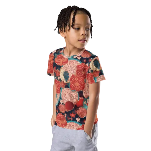 Jade Garden Cipher on a Kids Crew Neck T-Shirt