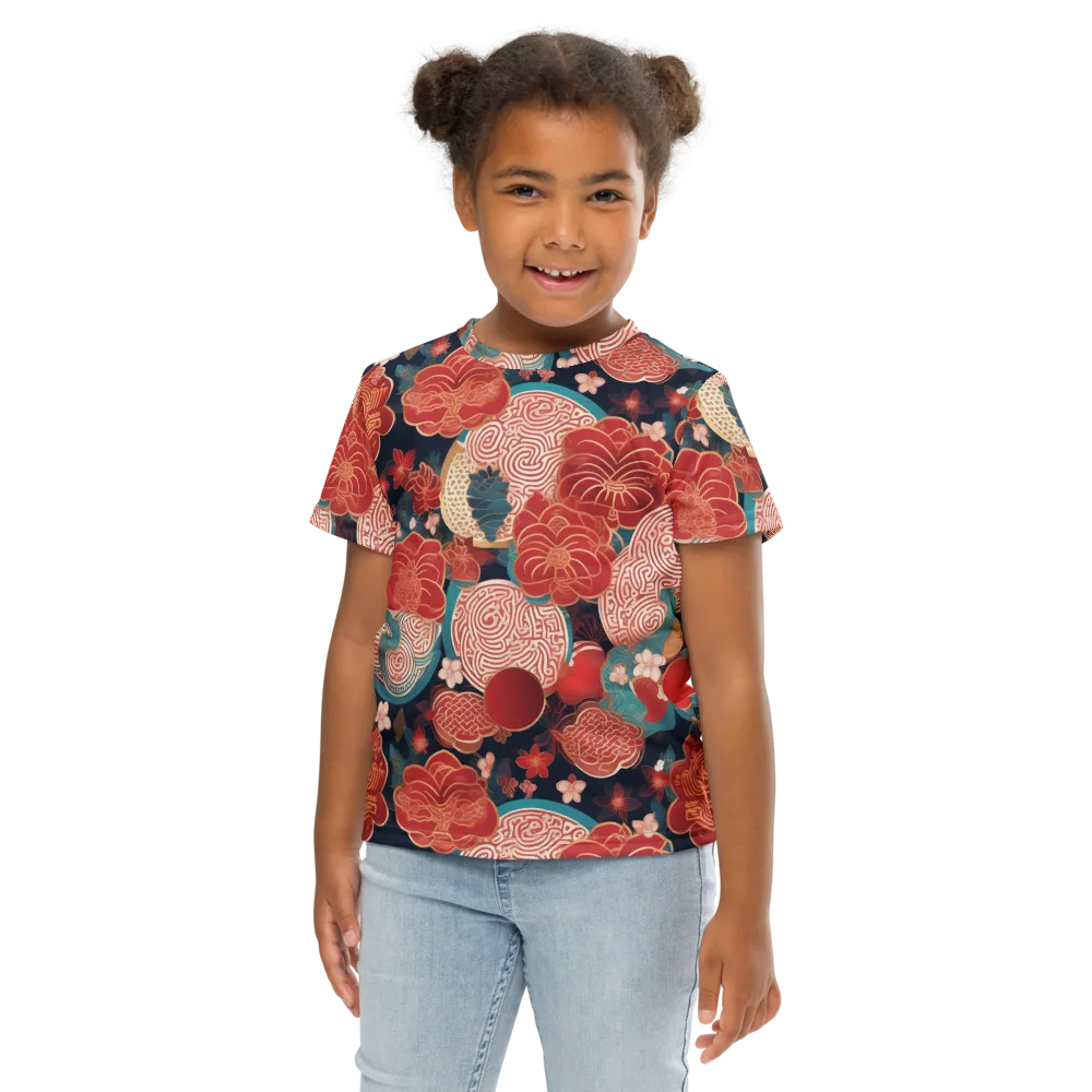 Jade Garden Cipher on Kids Crew Neck T-Shirt — Front