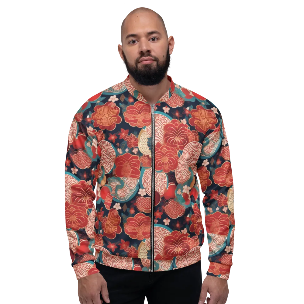 Jade Garden Cipher on Bomber Jacket — Front