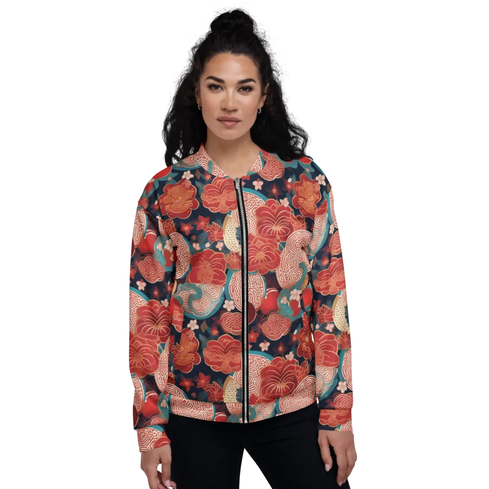 Jade Garden Cipher on Bomber Jacket — Front