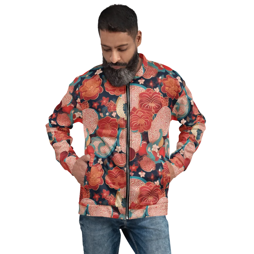 Jade Garden Cipher on Bomber Jacket — Front