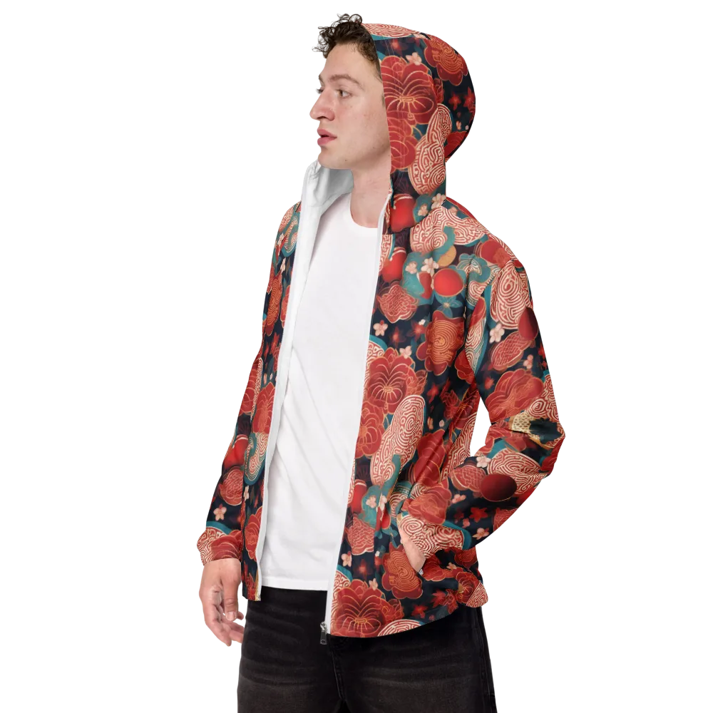 Jade Garden Cipher on Men's Windbreaker — Left Front