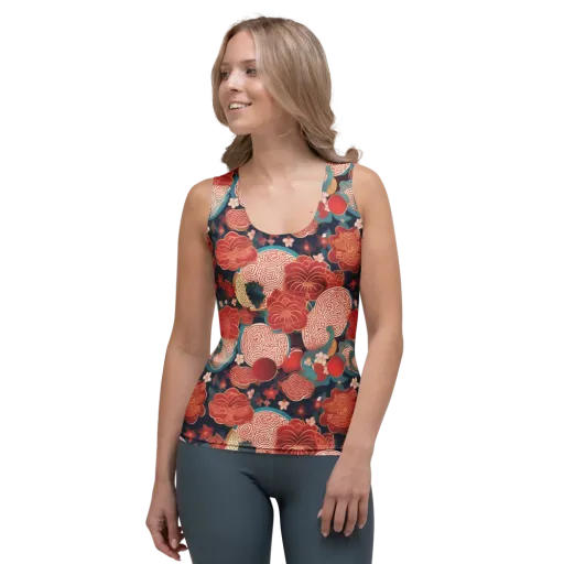 Jade Garden Cipher on a Women's Tank Top