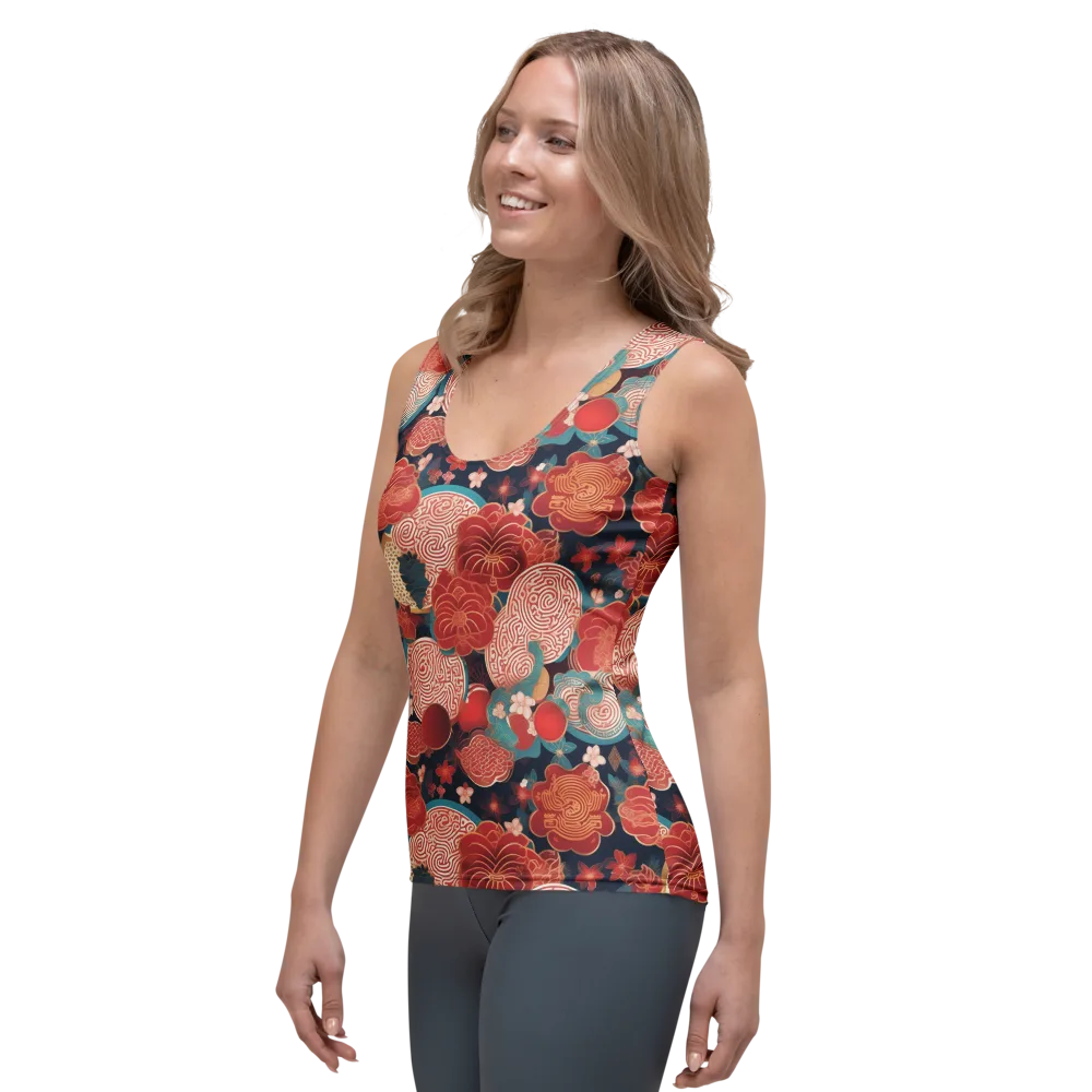 Jade Garden Cipher on Women's Tank Top — Left Front