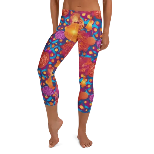 Lantern Carnival on a Capri Leggings