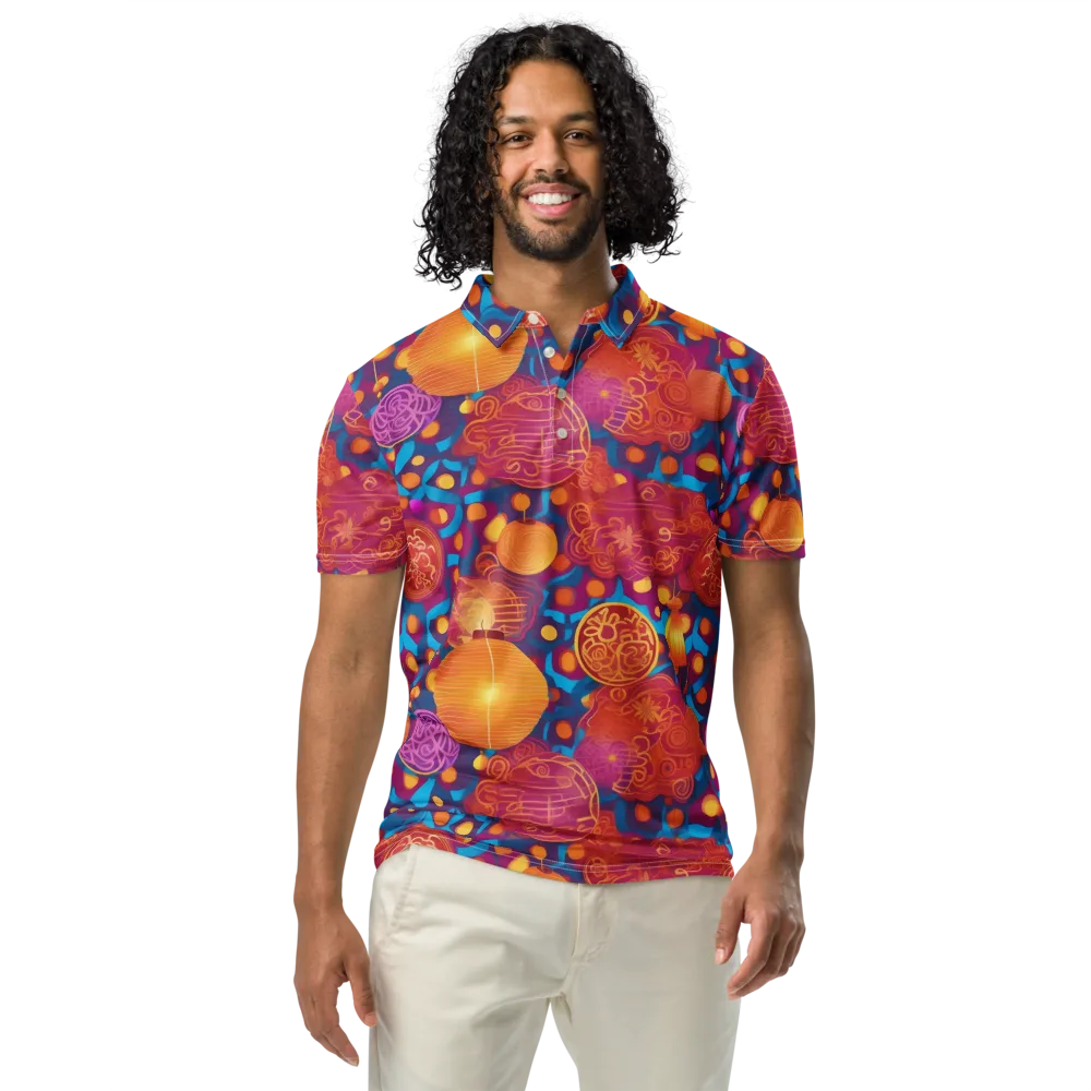Lantern Carnival on Men's Slim Fit Polo Shirt — Front