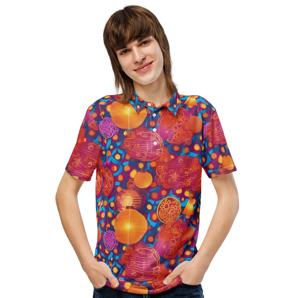Lantern Carnival on Men's Slim Fit Polo Shirt — Front